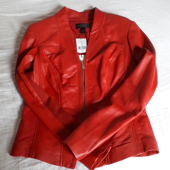 Danier Poppy Red Leather Jacket - Picture 5 of 8